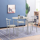 3 pcs Home Kitchen Bistro Pub Dining Table 2 Chairs Set