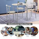 3 pcs Home Kitchen Bistro Pub Dining Table 2 Chairs Set