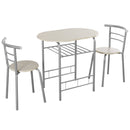 3 pcs Home Kitchen Bistro Pub Dining Table 2 Chairs Set