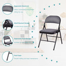 4 Pieces Fabric Upholstered Padded Seat Folding Chairs Seet