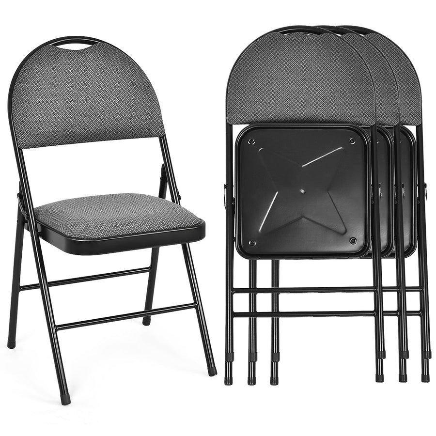 2/4 Pieces Padded Folding Dining Chairs with Backrest