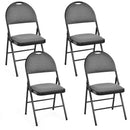 2/4 Pieces Padded Folding Dining Chairs with Backrest