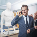 Plastic Half Body Head Turn Male Mannequin with Base