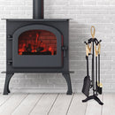 5 Pieces Rustic Heavy Duty Compact Wrought Iron Fireplace Tools Set