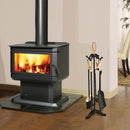 5 Pieces Rustic Heavy Duty Compact Wrought Iron Fireplace Tools Set