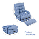Folding Lazy Floor Chair Sofa with Armrests and Pillow