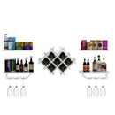 Set of 5 Wall Mount Wine Rack Set with Storage Shelves