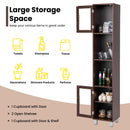 71 Inch Tall Tower Bathroom Storage Cabinet and Organizer Display Shelves for Bedroom