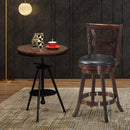Counter Height Upholstered Espresso Swivel Dining Chair with Cushion Seat