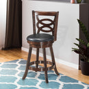 Counter Height Upholstered Espresso Swivel Dining Chair with Cushion Seat