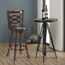 Counter Height Upholstered Espresso Swivel Dining Chair with Cushion Seat