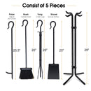 5 Pieces Fireplace Iron Standing Tools Set