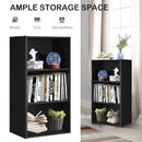 3-Tier Cube Bookcase with Adjustable Shelves for Home Office-Natural