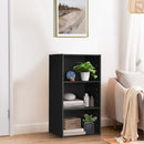 3-Tier Cube Bookcase with Adjustable Shelves for Home Office-Natural