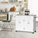 Wood Top Rolling Kitchen Trolley Island Cart Storage Cabinet