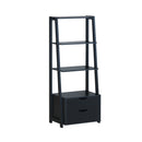 4-Tier Ladder Bookshelf Storage Display with 2 Drawers-White
