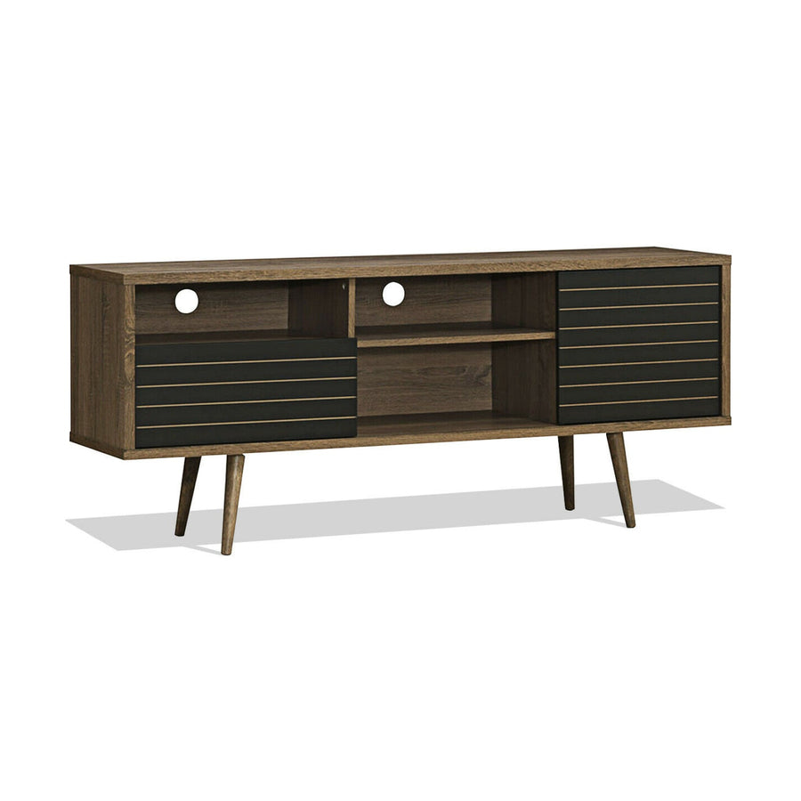 Mid-Century Modern TV Stand for TVs up to 65 Inch with Storage Shelves