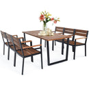 Patented 7 Pieces Patented Outdoor Patio Dining Table Set with Hole