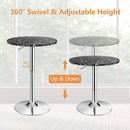 360° Swivel Cocktail Pub Table with Sliver Leg and Base