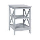 3-Tier X-Design Nightstands with Storage Shelves for Living Room Bedroom