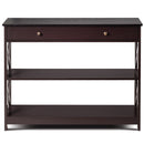Console Table 3-Tier with Drawer and Storage Shelves