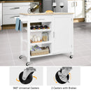 Kitchen Island Cart Rolling Serving Cart Wood Trolley