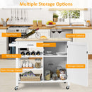 Kitchen Island Cart Rolling Serving Cart Wood Trolley