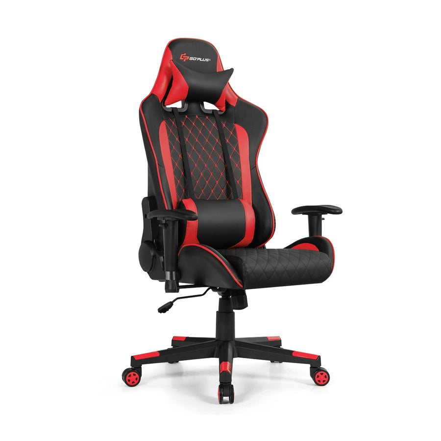 Massage Gaming Chair with Lumbar Support and Headrest