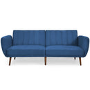 Convertible Futon Sofa Bed Adjustable Couch Sleeper with Wood Legs