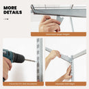 Adjustable Closet Organizer Kit with Shelves and Hanging Rods for 4 to 6 Feet