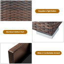 3 Pcs Patio Conversation Rattan Furniture Set with Cushion