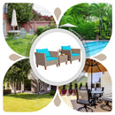 3 Pieces Patio Rattan Furniture Set with Washable Cushion for Yard Porch