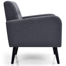 Modern Upholstered Comfy Accent Chair Single Sofa with Rubber Wood Legs
