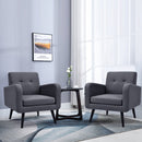 Modern Upholstered Comfy Accent Chair Single Sofa with Rubber Wood Legs