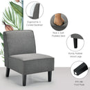 Modern Armless Accent Sofa Chair with Rubber Wood Legs