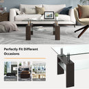 Rectangular Tempered Glass Coffee Table with Shelf