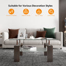 Rectangular Tempered Glass Coffee Table with Shelf