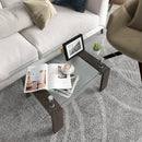 Rectangular Tempered Glass Coffee Table with Shelf