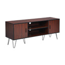 Retro Modern TV Stand with 6 Metal Legs for TVs up to 65 Inch with 2 Cable Holes