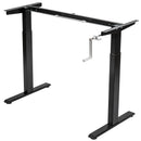 Hand Crank Sit to Stand Desk Frame Height Adjustable Standing Base-Gray
