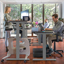 Hand Crank Sit to Stand Desk Frame Height Adjustable Standing Base-Gray