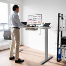 Hand Crank Sit to Stand Desk Frame Height Adjustable Standing Base-Gray