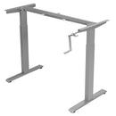 Hand Crank Sit to Stand Desk Frame Height Adjustable Standing Base-Gray