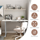 Hand Crank Sit to Stand Desk Frame Height Adjustable Standing Base-Gray