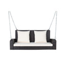 2-Person Patio Rattan Porch Swing with Cushions