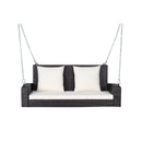 2-Person Patio Rattan Porch Swing with Cushions