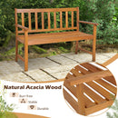 2-Person Outdoor Acacia Wood Bench with Backrest