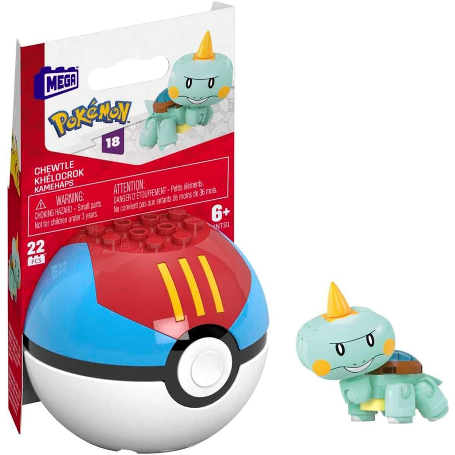 Pokemon Mega Evergreen Chewtle Ball Construction Toy