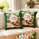 Set of 2 Happy Easter & Easter Eggs Throw Pillow Covers