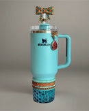 Tooled Turquoise Charm - Tumbler Handle Charm